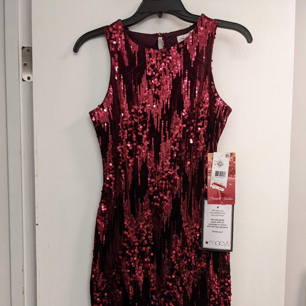 Maroon Sequin Dress